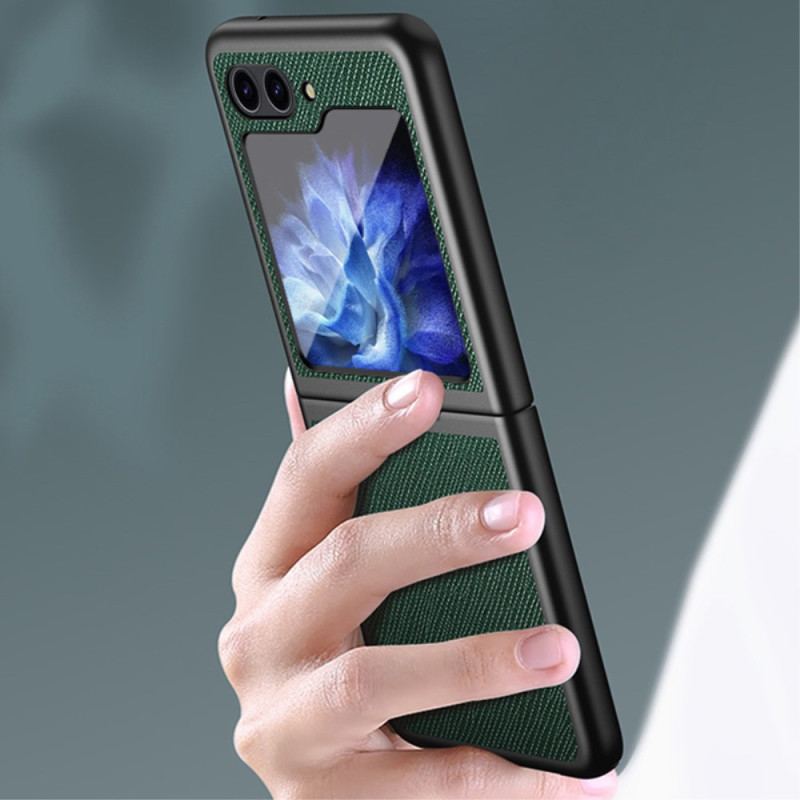 Etui Samsung Galaxy Z Flip 5 Tkana Sztuczna Skóra Etui Ochronne