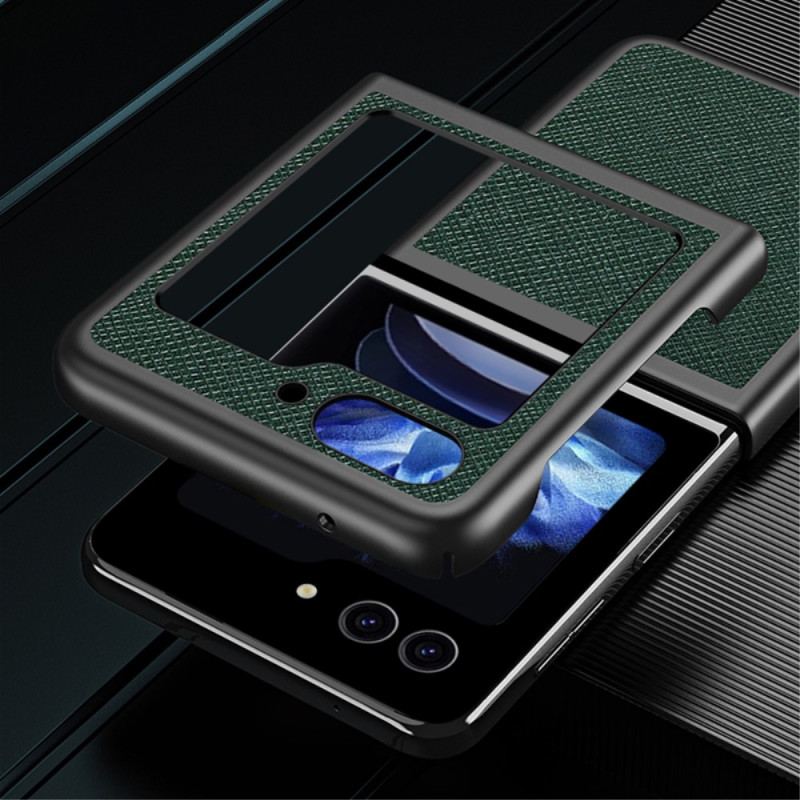 Etui Samsung Galaxy Z Flip 5 Tkana Sztuczna Skóra Etui Ochronne