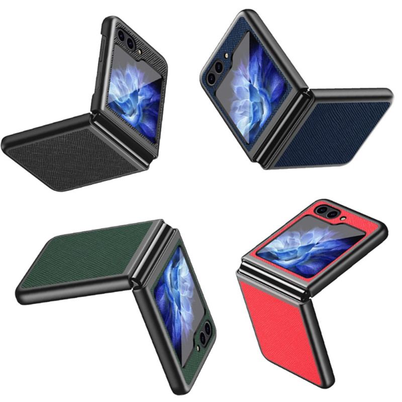Etui Samsung Galaxy Z Flip 5 Tkana Sztuczna Skóra Etui Ochronne