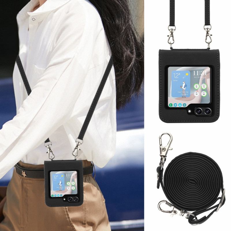 Etui Samsung Galaxy Z Flip 5 Trójkąty Z Paskiem Na Ramię Etui Ochronne
