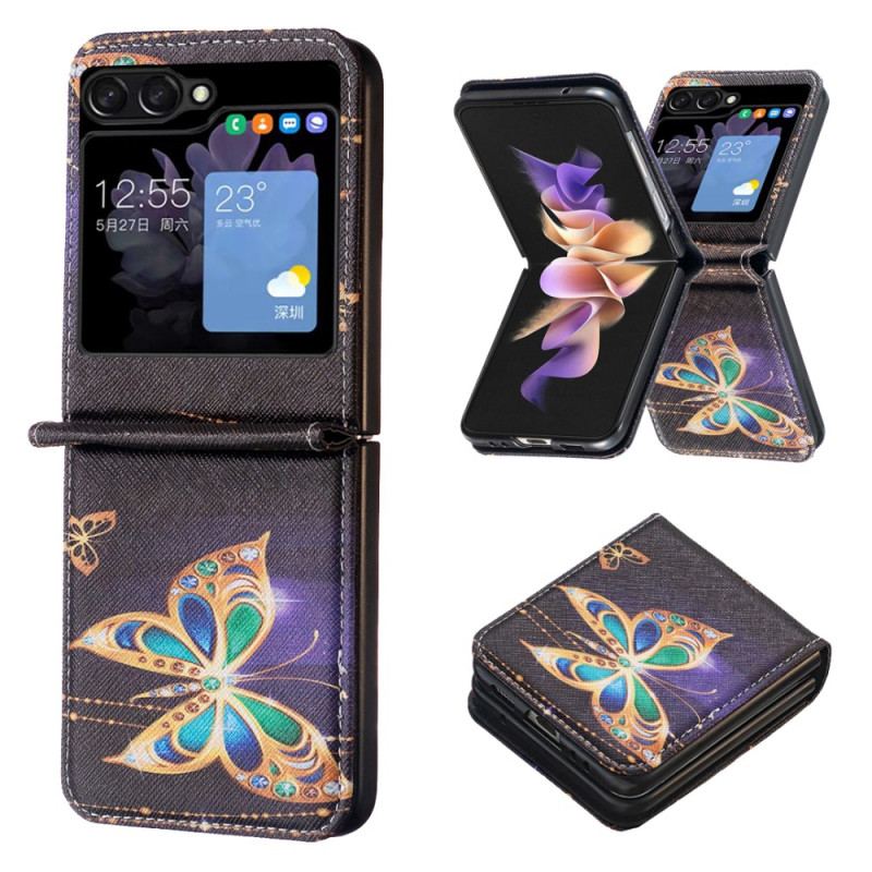 Etui Samsung Galaxy Z Flip 5 Złote Motyle