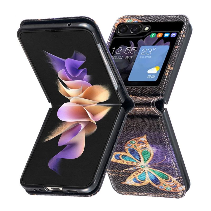 Etui Samsung Galaxy Z Flip 5 Złote Motyle