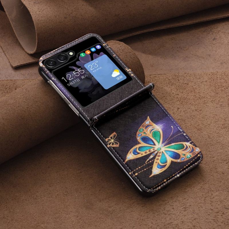 Etui Samsung Galaxy Z Flip 5 Złote Motyle