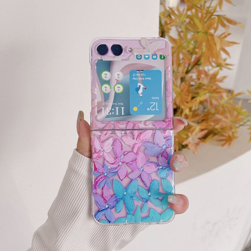 Futerały Samsung Galaxy Z Flip 5 Etui Na Telefon Przezroczyste Graficzne Kwiaty