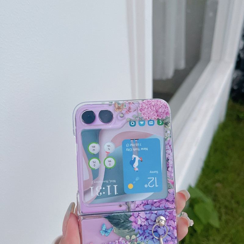 Futerały Samsung Galaxy Z Flip 5 Etui Na Telefon Przezroczyste Kwiaty