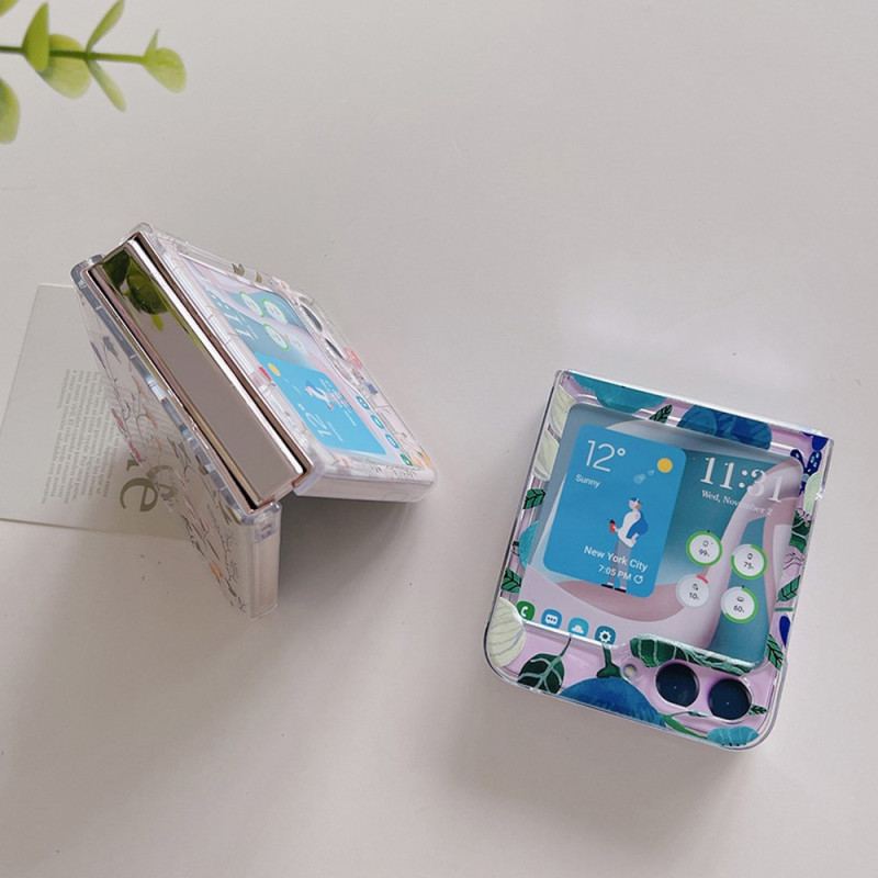 Futerały Samsung Galaxy Z Flip 5 Etui Na Telefon Przezroczyste Ładne Kwiaty