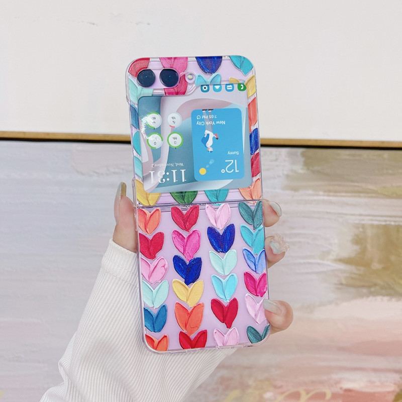 Futerały Samsung Galaxy Z Flip 5 Etui Na Telefon Przezroczyste Serca
