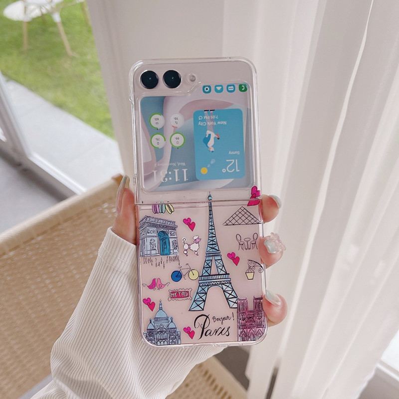 Futerały Samsung Galaxy Z Flip 5 Etui Na Telefon Przezroczysty Paryż