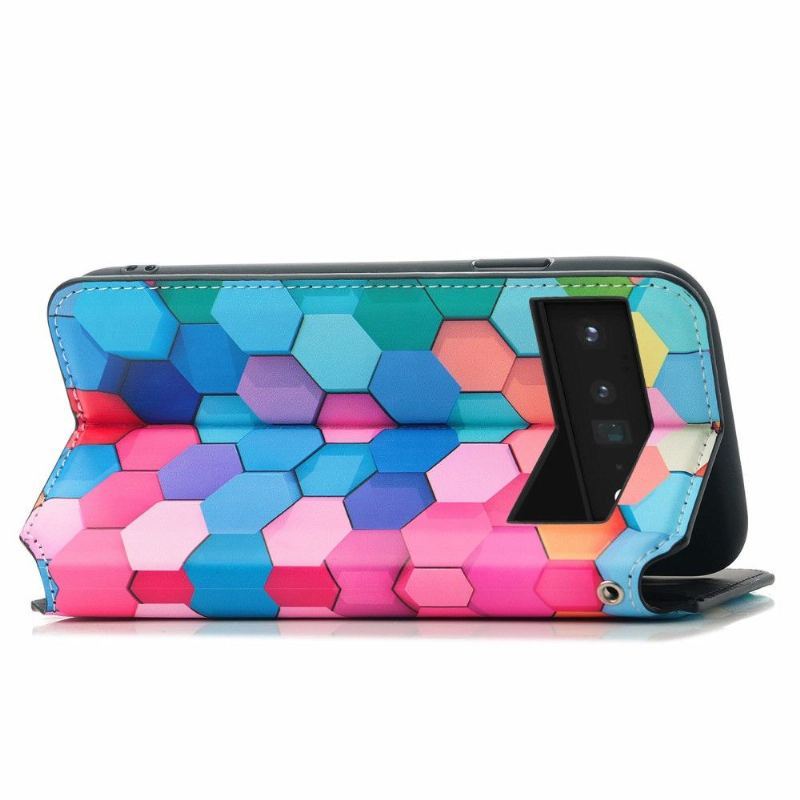 Etui Folio do Google Pixel 6 Pro Kolorowy Plaster Miodu