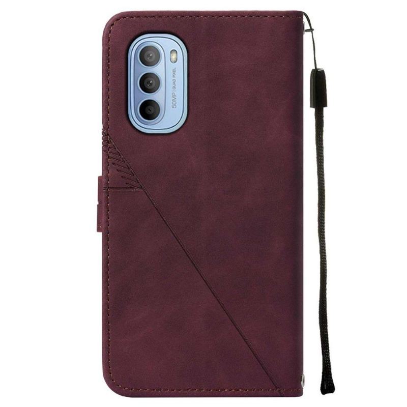 Etui Folio do Motorola Moto G31 / Moto G41 Obrzeża Skórzany Efekt Geometryczny Wzór
