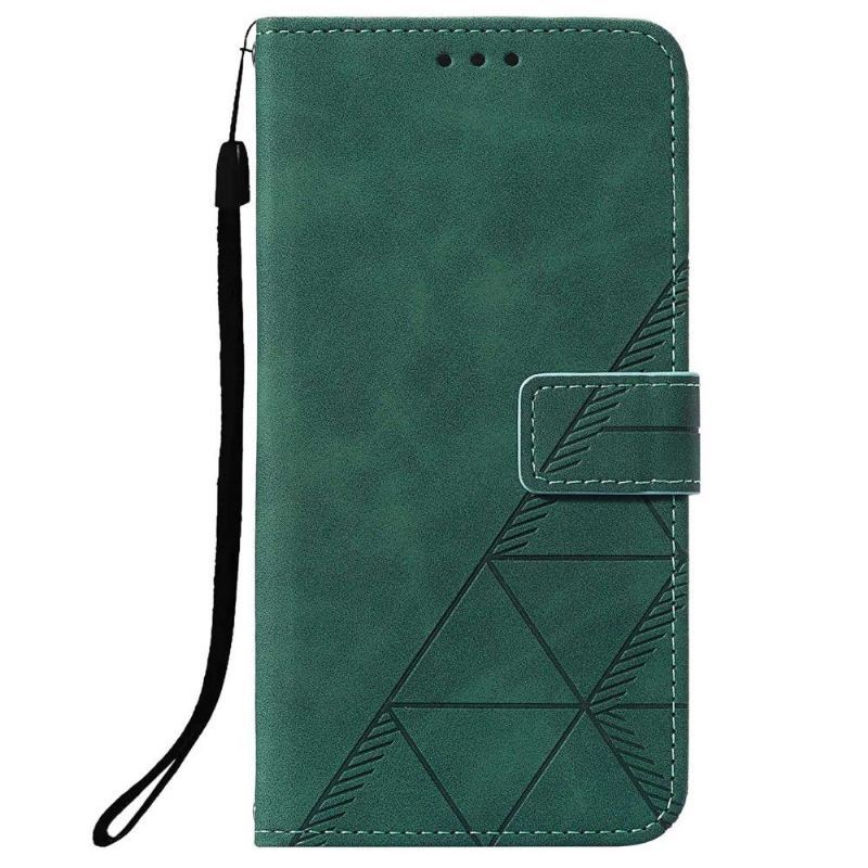 Etui Folio do Motorola Moto G31 / Moto G41 Obrzeża Skórzany Efekt Geometryczny Wzór