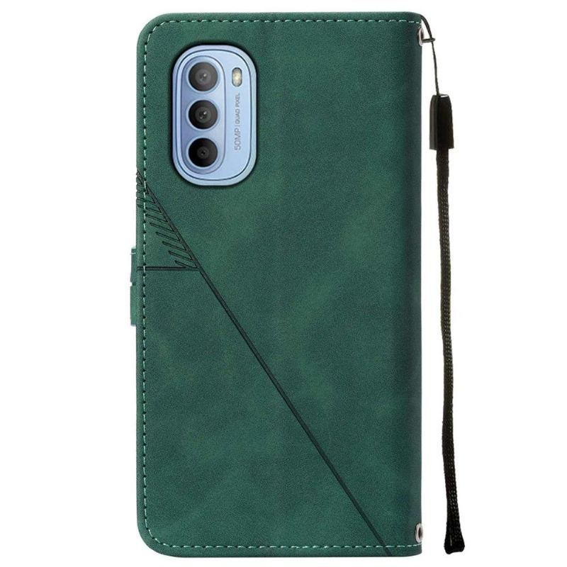 Etui Folio do Motorola Moto G31 / Moto G41 Obrzeża Skórzany Efekt Geometryczny Wzór