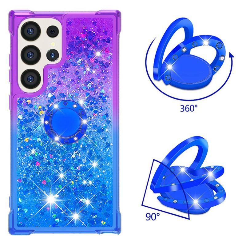Etui Do Samsung Galaxy S24 Ultra 5g Gradalny Brokat Z Pierścieniem Podtrzymującym
