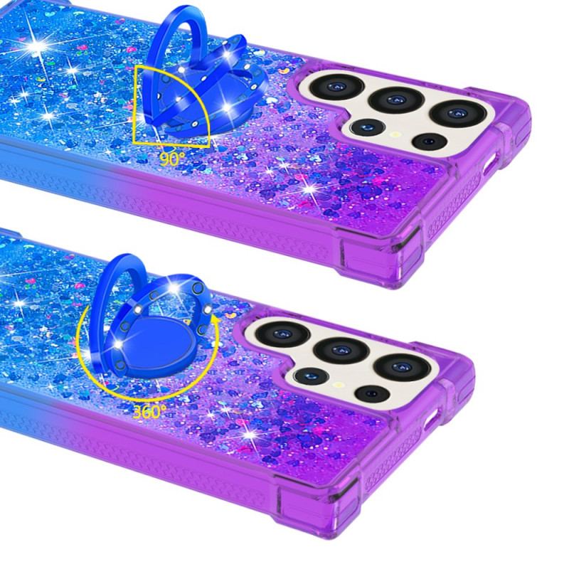 Etui Do Samsung Galaxy S24 Ultra 5g Gradalny Brokat Z Pierścieniem Podtrzymującym