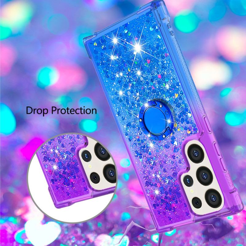 Etui Do Samsung Galaxy S24 Ultra 5g Gradalny Brokat Z Pierścieniem Podtrzymującym