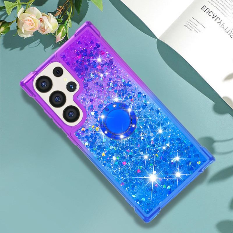 Etui Do Samsung Galaxy S24 Ultra 5g Gradalny Brokat Z Pierścieniem Podtrzymującym