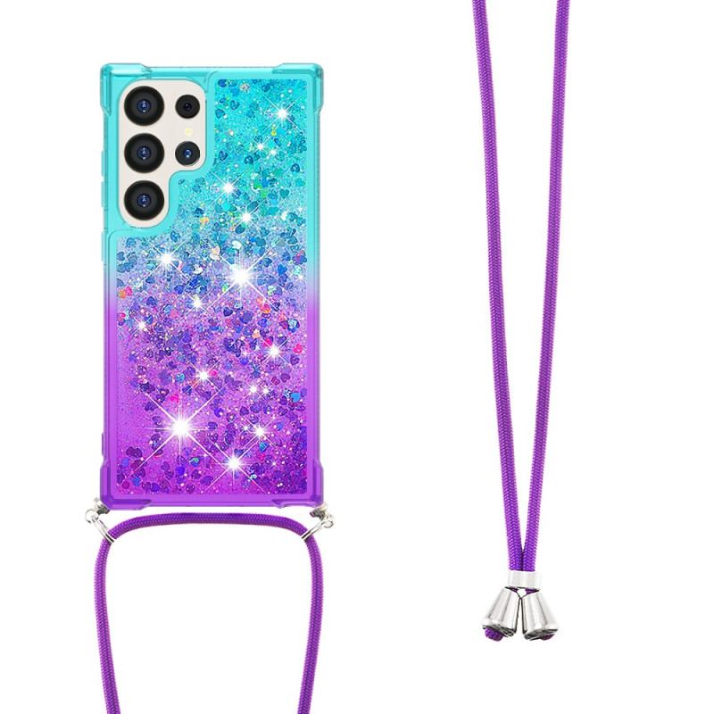 Etui Do Samsung Galaxy S24 Ultra 5g Gradalny Cekinowy Sznurek Z Paskiem
