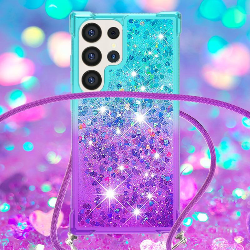 Etui Do Samsung Galaxy S24 Ultra 5g Gradalny Cekinowy Sznurek Z Paskiem