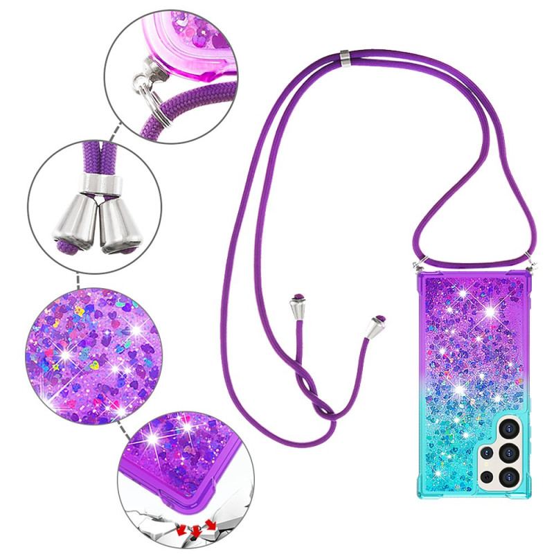 Etui Do Samsung Galaxy S24 Ultra 5g Gradalny Cekinowy Sznurek Z Paskiem