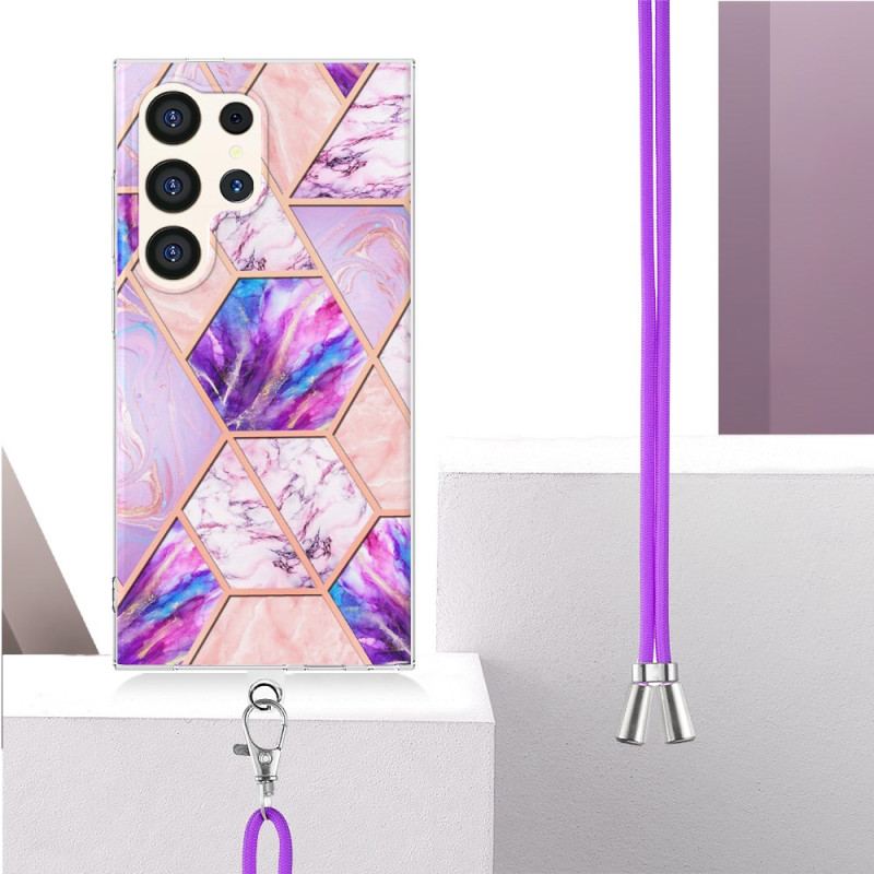 Etui Do Samsung Galaxy S24 Ultra 5g Sznur Marmurkowy