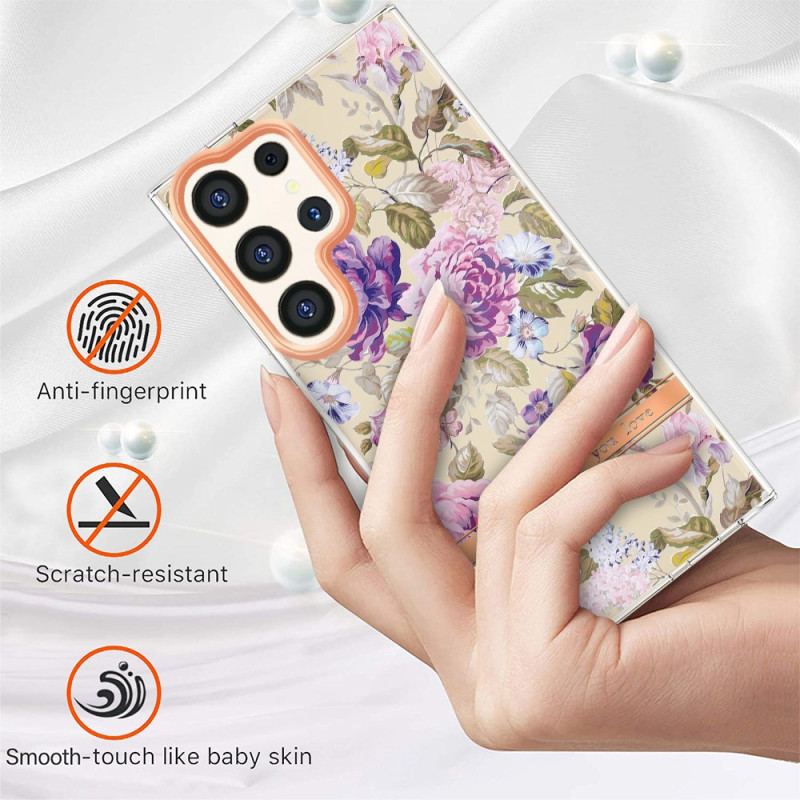 Etui Do Samsung Galaxy S24 Ultra 5g Z Kwiatowym Wzorem