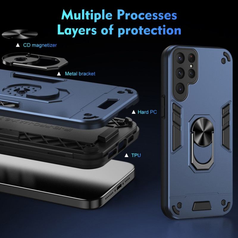Etui Do Samsung Galaxy S24 Ultra 5g Z Magnetycznym Pierścieniem Podtrzymującym