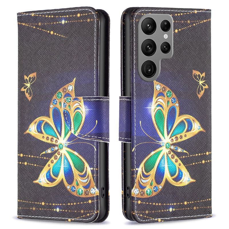 Etui Folio Do Samsung Galaxy S24 Ultra 5g Biżuteria W Kształcie Motyla