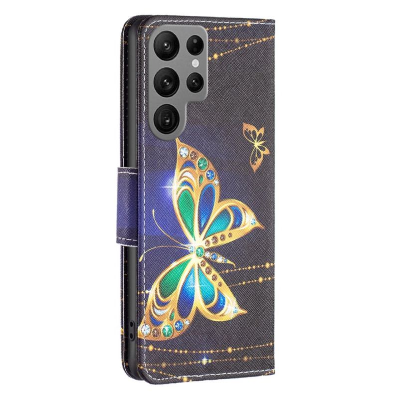 Etui Folio Do Samsung Galaxy S24 Ultra 5g Biżuteria W Kształcie Motyla
