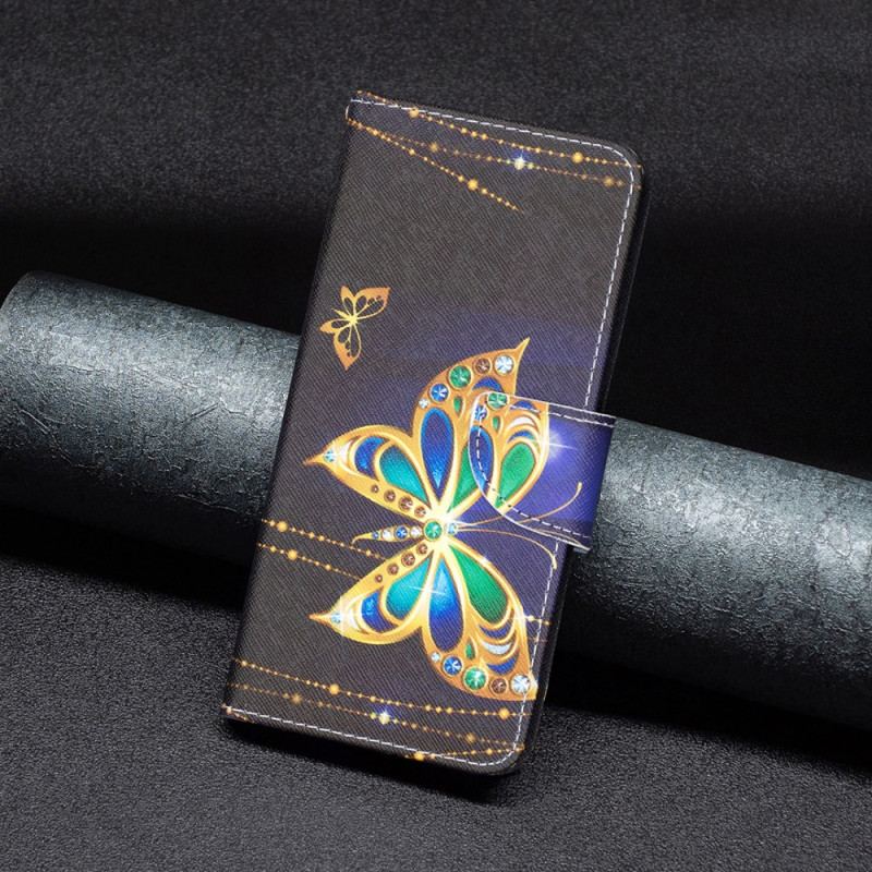 Etui Folio Do Samsung Galaxy S24 Ultra 5g Biżuteria W Kształcie Motyla