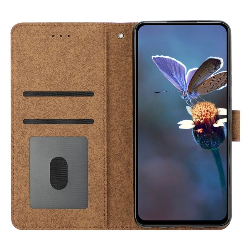 Etui Folio Do Samsung Galaxy S24 Ultra 5g Fryz Motylkowy Z Paskiem