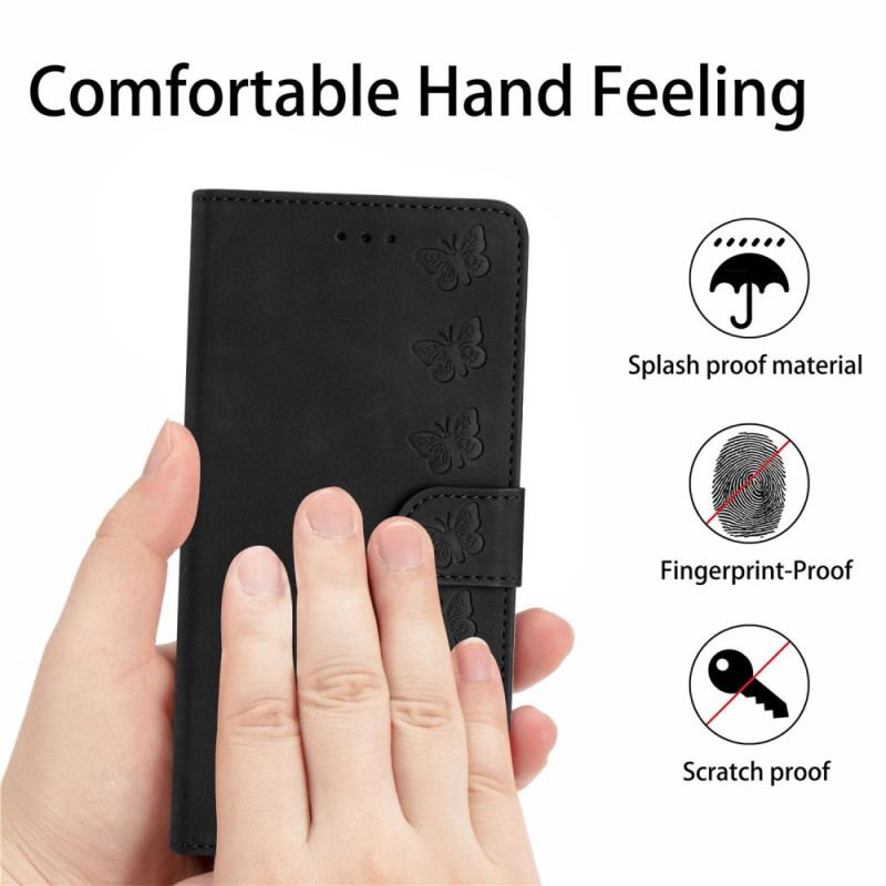 Etui Folio Do Samsung Galaxy S24 Ultra 5g Fryz Motylkowy Z Paskiem