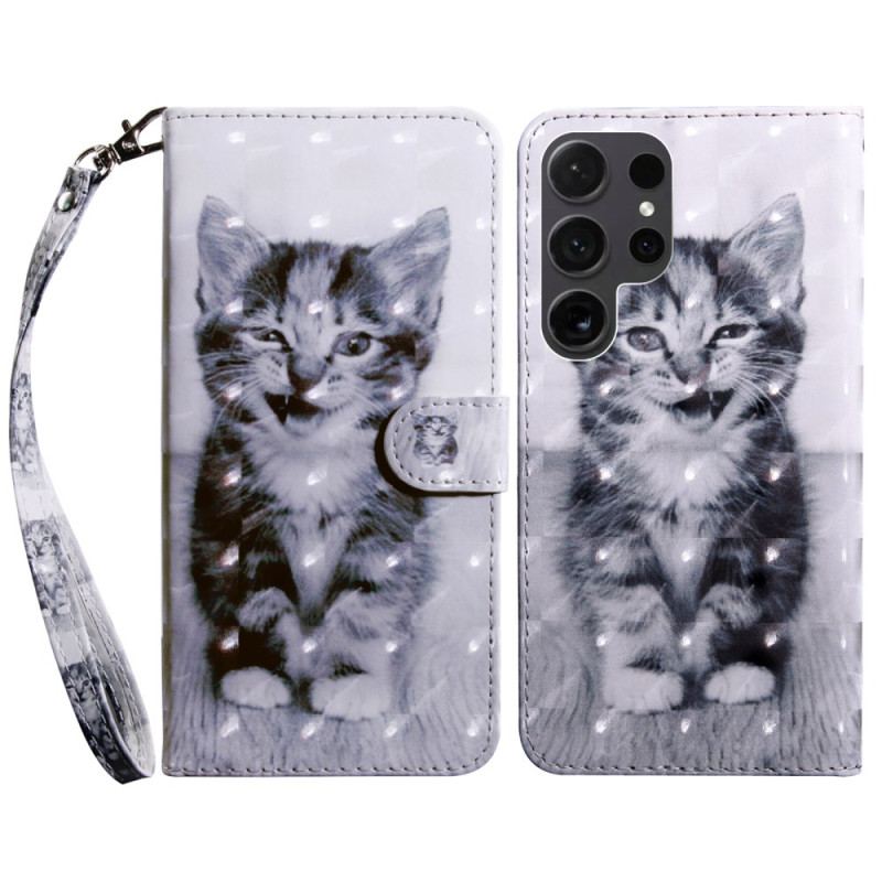 Etui Folio Do Samsung Galaxy S24 Ultra 5g Kotek Z Paskiem