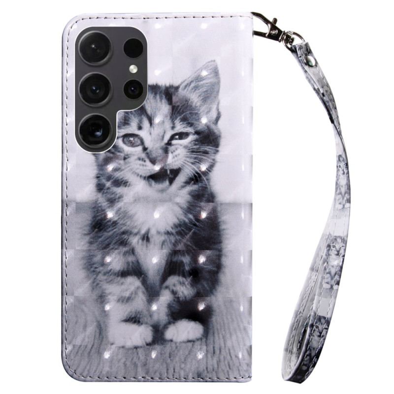 Etui Folio Do Samsung Galaxy S24 Ultra 5g Kotek Z Paskiem