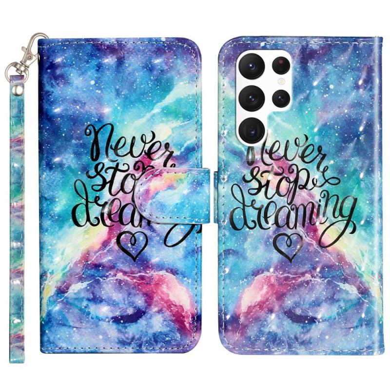 Etui Folio Do Samsung Galaxy S24 Ultra 5g Nigdy Nie Przestawaj Marzyć Z Paskiem