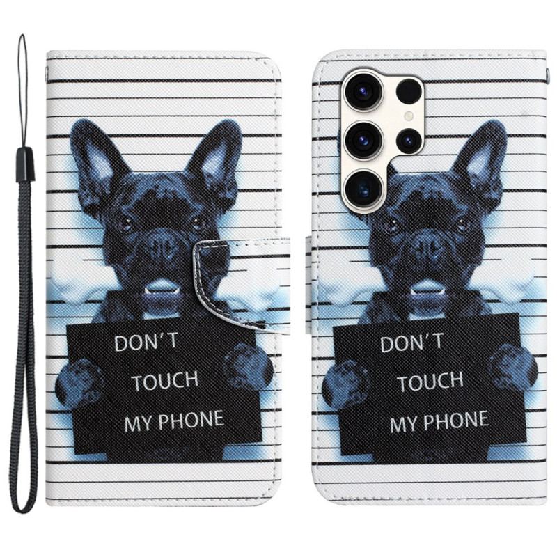 Etui Folio Do Samsung Galaxy S24 Ultra 5g Pies Nie Dotykaj Mojego Telefonu Smyczą