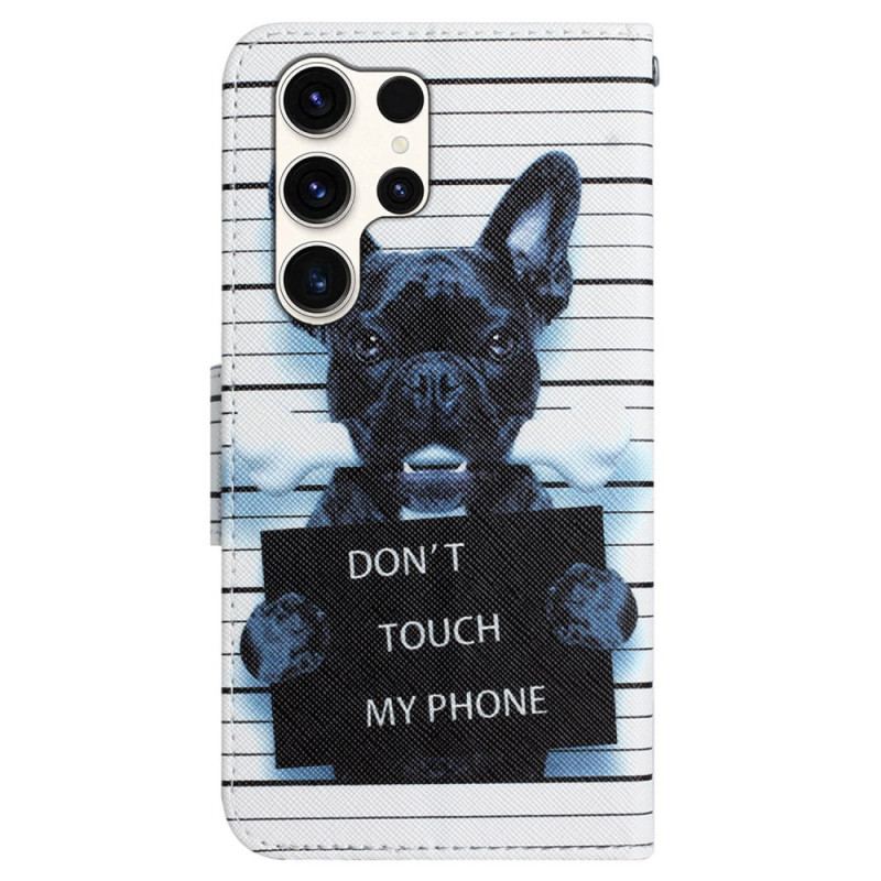 Etui Folio Do Samsung Galaxy S24 Ultra 5g Pies Nie Dotykaj Mojego Telefonu Smyczą
