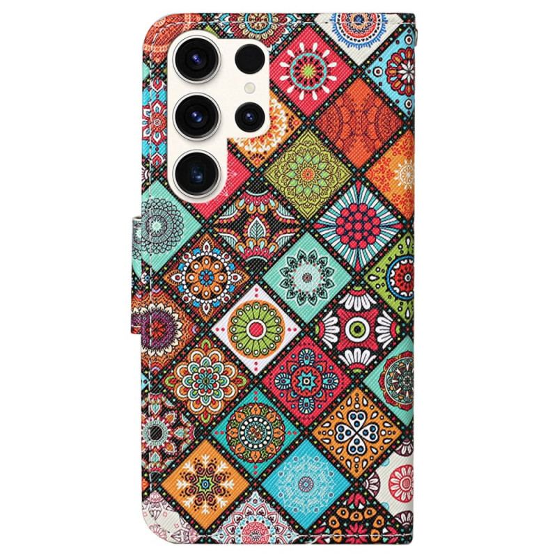 Etui Folio Do Samsung Galaxy S24 Ultra 5g Styl Etniczny Z Paskiem