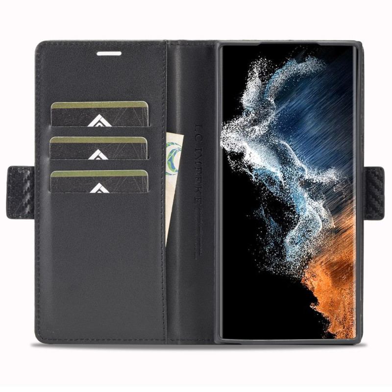 Etui Folio Do Samsung Galaxy S24 Ultra 5g Włókno Węglowe Lc.imeeke