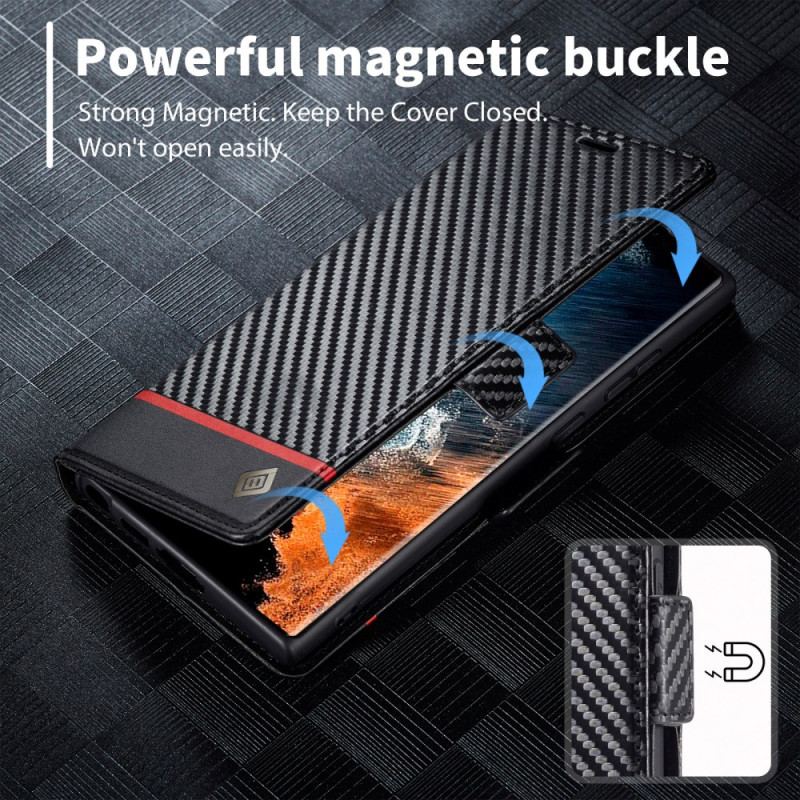 Etui Folio Do Samsung Galaxy S24 Ultra 5g Włókno Węglowe Lc.imeeke