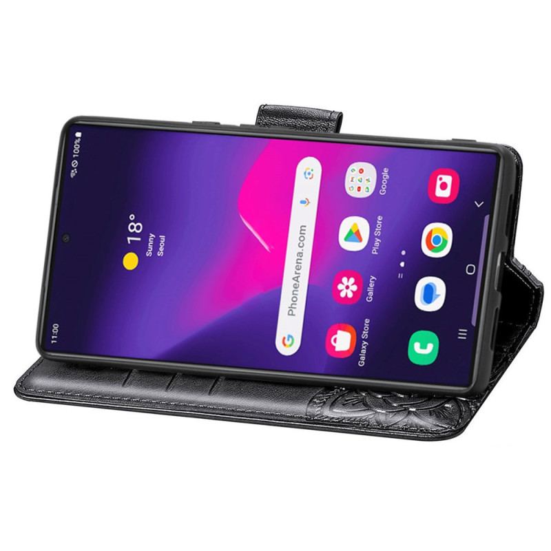 Etui Folio Samsung Galaxy S24 Ultra 5g Barokowy Motyl Z Paskiem