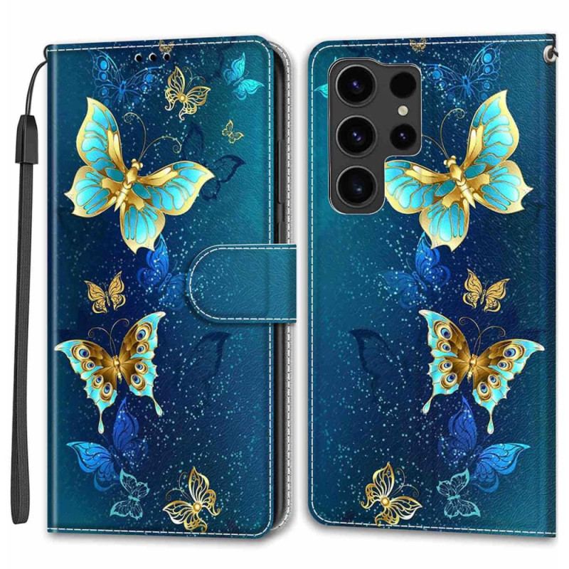 Etui Folio Samsung Galaxy S24 Ultra 5g Dwa Motyle Z Paskiem