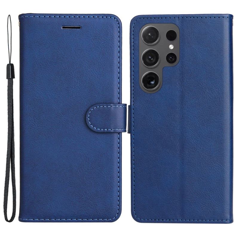 Etui Folio Samsung Galaxy S24 Ultra 5g Jednolity Kolor Z Paskiem Etui Ochronne