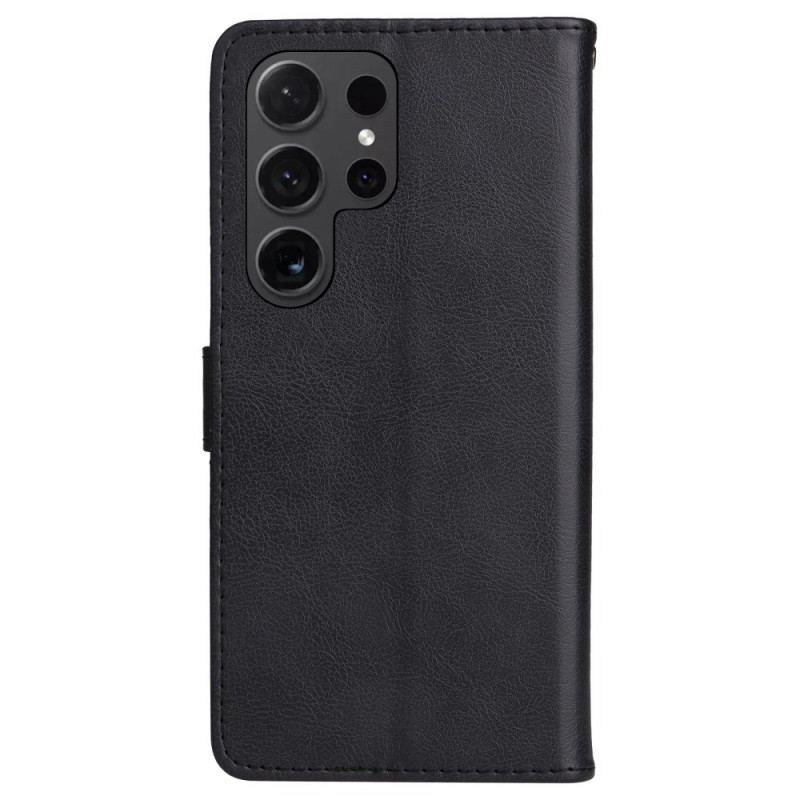 Etui Folio Samsung Galaxy S24 Ultra 5g Jednolity Kolor Z Paskiem Etui Ochronne