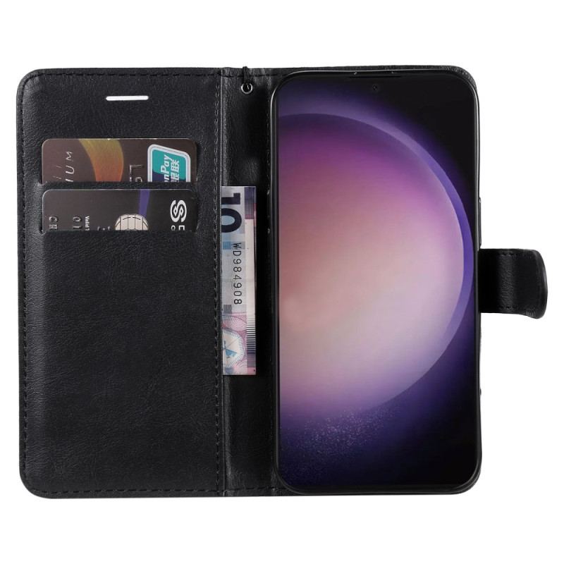 Etui Folio Samsung Galaxy S24 Ultra 5g Jednolity Kolor Z Paskiem Etui Ochronne