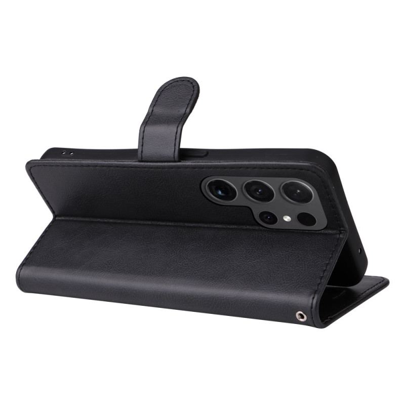 Etui Folio Samsung Galaxy S24 Ultra 5g Jednolity Kolor Z Paskiem Etui Ochronne