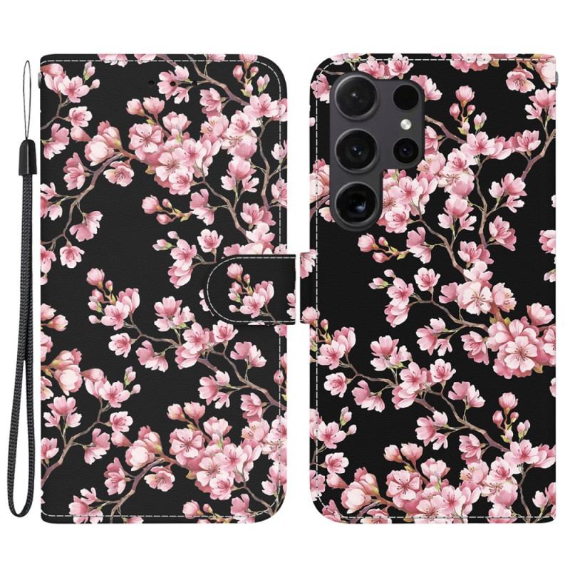 Etui Folio Samsung Galaxy S24 Ultra 5g Kwiaty Śliwy Przywiązane