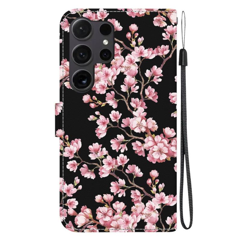 Etui Folio Samsung Galaxy S24 Ultra 5g Kwiaty Śliwy Przywiązane