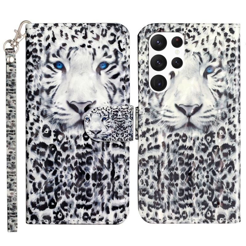 Etui Folio Samsung Galaxy S24 Ultra 5g Lampart Z Paskiem Etui Ochronne