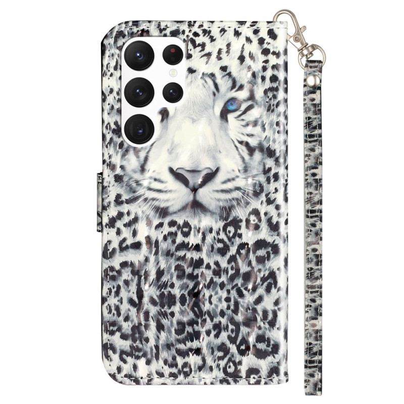 Etui Folio Samsung Galaxy S24 Ultra 5g Lampart Z Paskiem Etui Ochronne