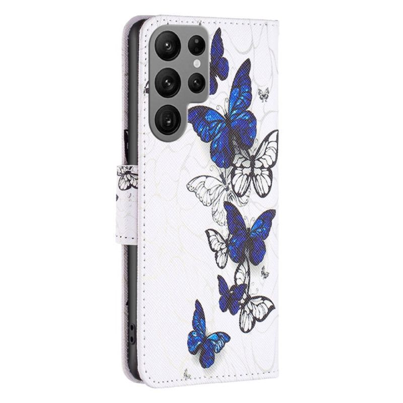 Etui Folio Samsung Galaxy S24 Ultra 5g Lot Niebieskich Motyli